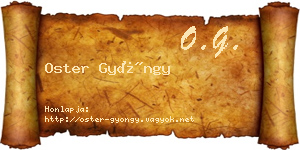 Oster Gyöngy névjegykártya